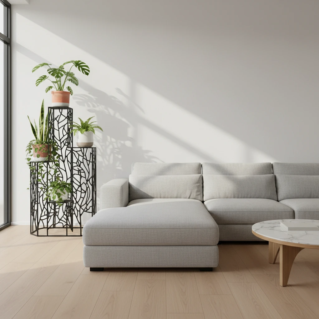 Elegancki salon metaloplastyka
