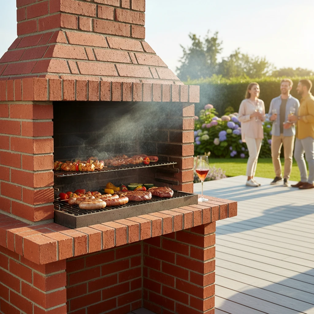Grill murowany ogrod