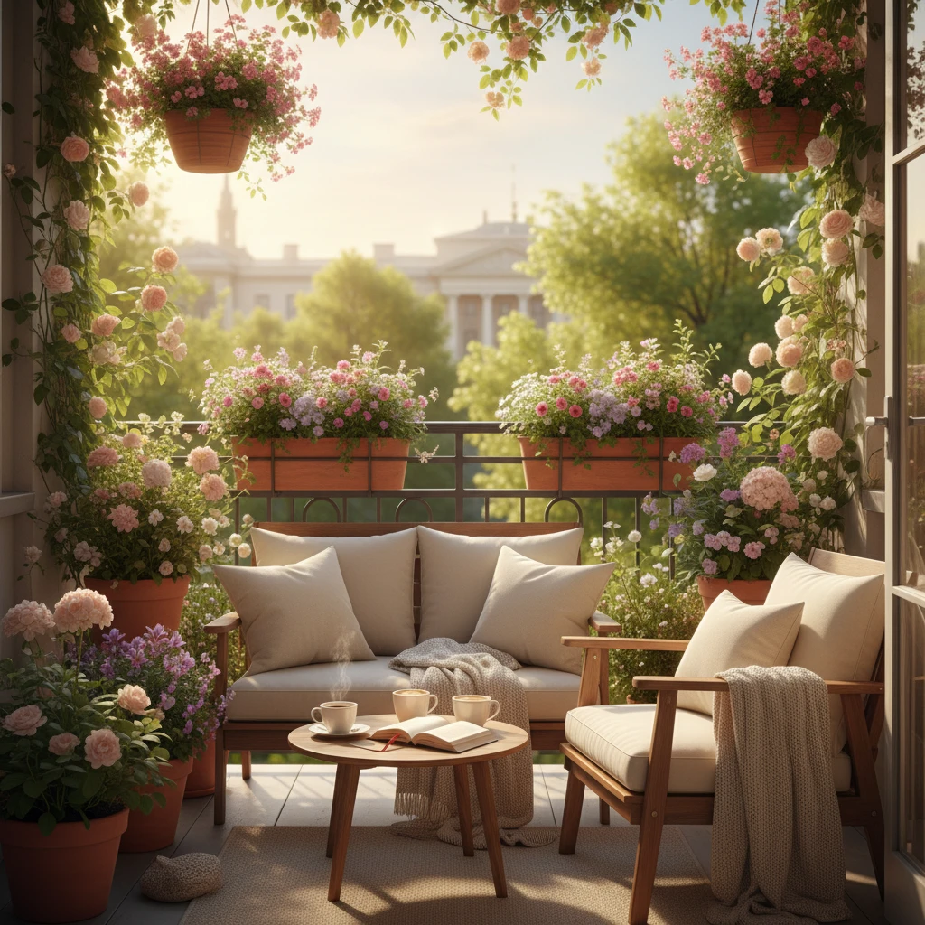 Wiosenny balkon azyl
