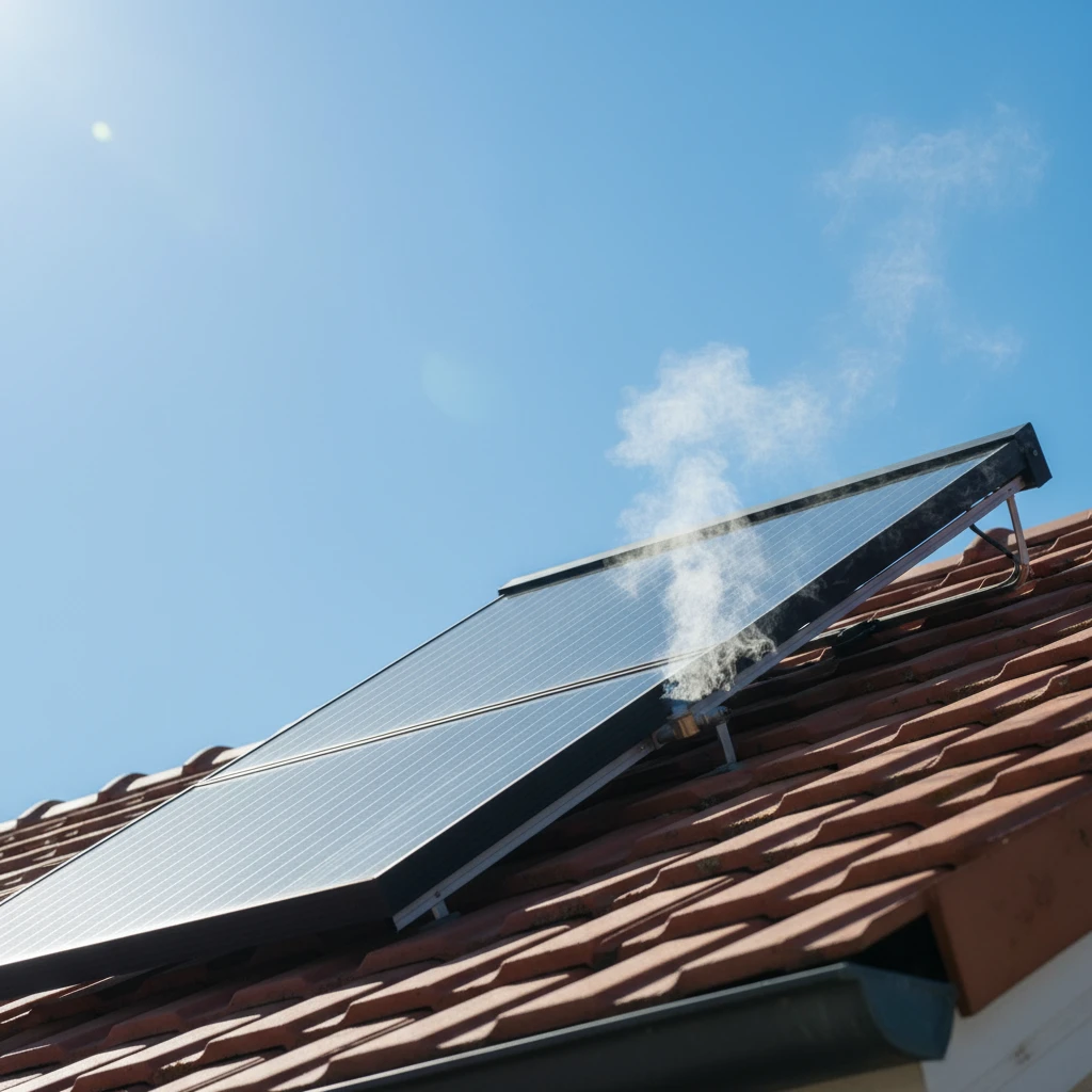 przegrzany panel solarny