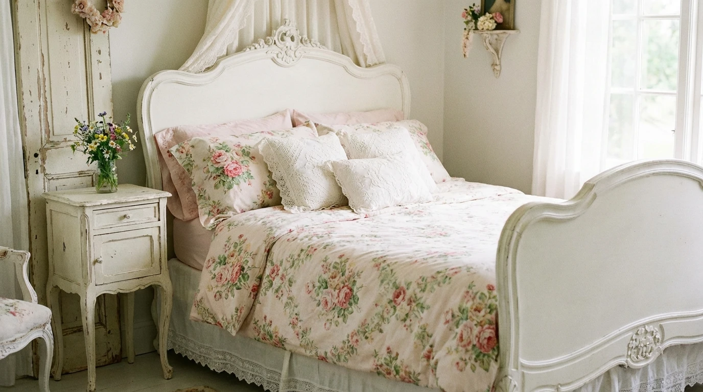 sypialnia shabby chic